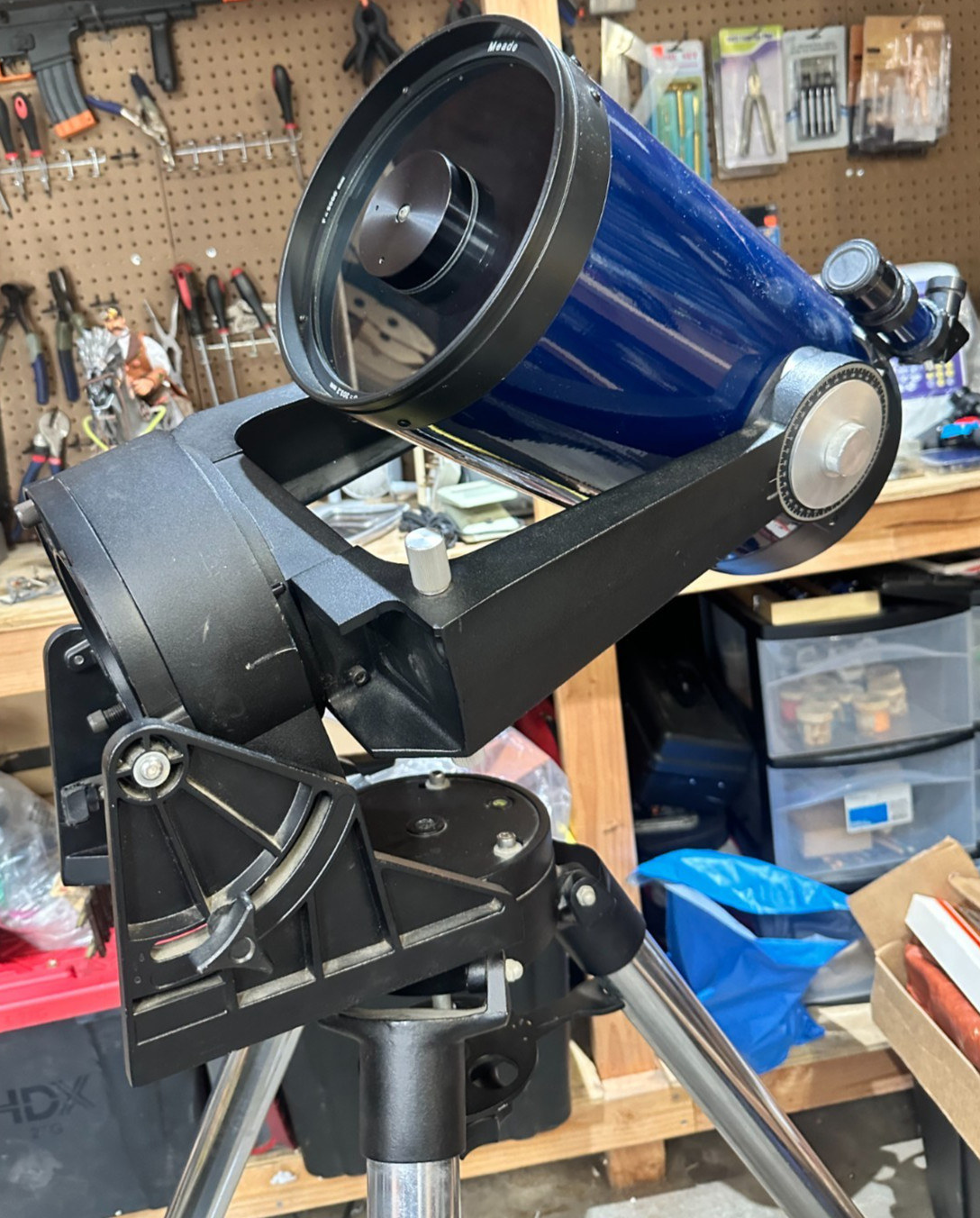 Meade 2080 8" f/10 Schmidt Cassegrain Telescope Forks Stand Lenses Drive (READ)