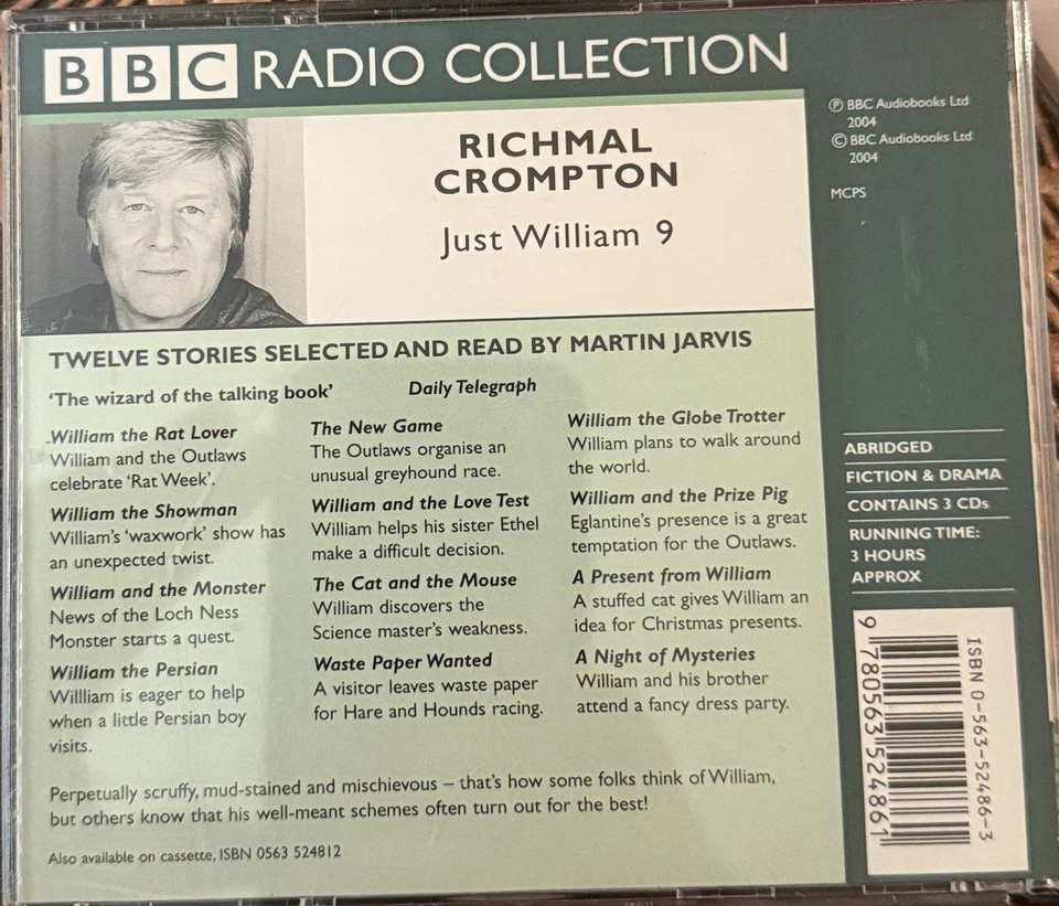 Just William 9 – BBC Radio Collection 3CD – Martin Jarvis – Richmal Crompton - Image 2 of 4