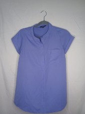 SIMPLY VERA VERA WANG TUNIC BLOUSE ladies size XS gray blue short sleeve silky 