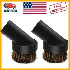 Soft Horsehair Round Dust Brush Set for Vacuum Cleaners - Fits 1.2-1.22in Hoses