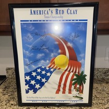1994 America’s Red Clay Tennis Championship Poster Signed Roy Emerson Rod Laver