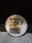 Vintage Wild Child Rat Fink Porcelain Sign - Ed Roth Monster Car Sign 10"