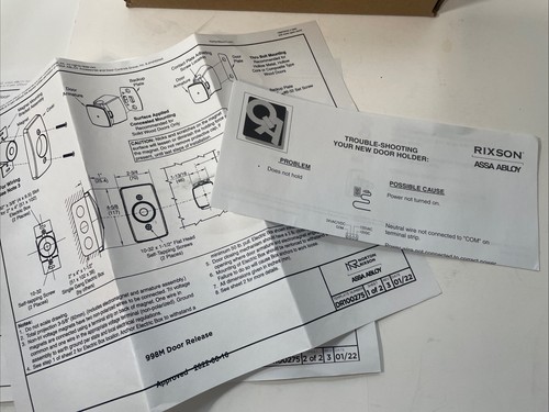 *NEU* RIXSON ASSA ABLOY 998M elektromagnetischer Tri Volt Türhalter Entriegelung - Bild 10 von 11