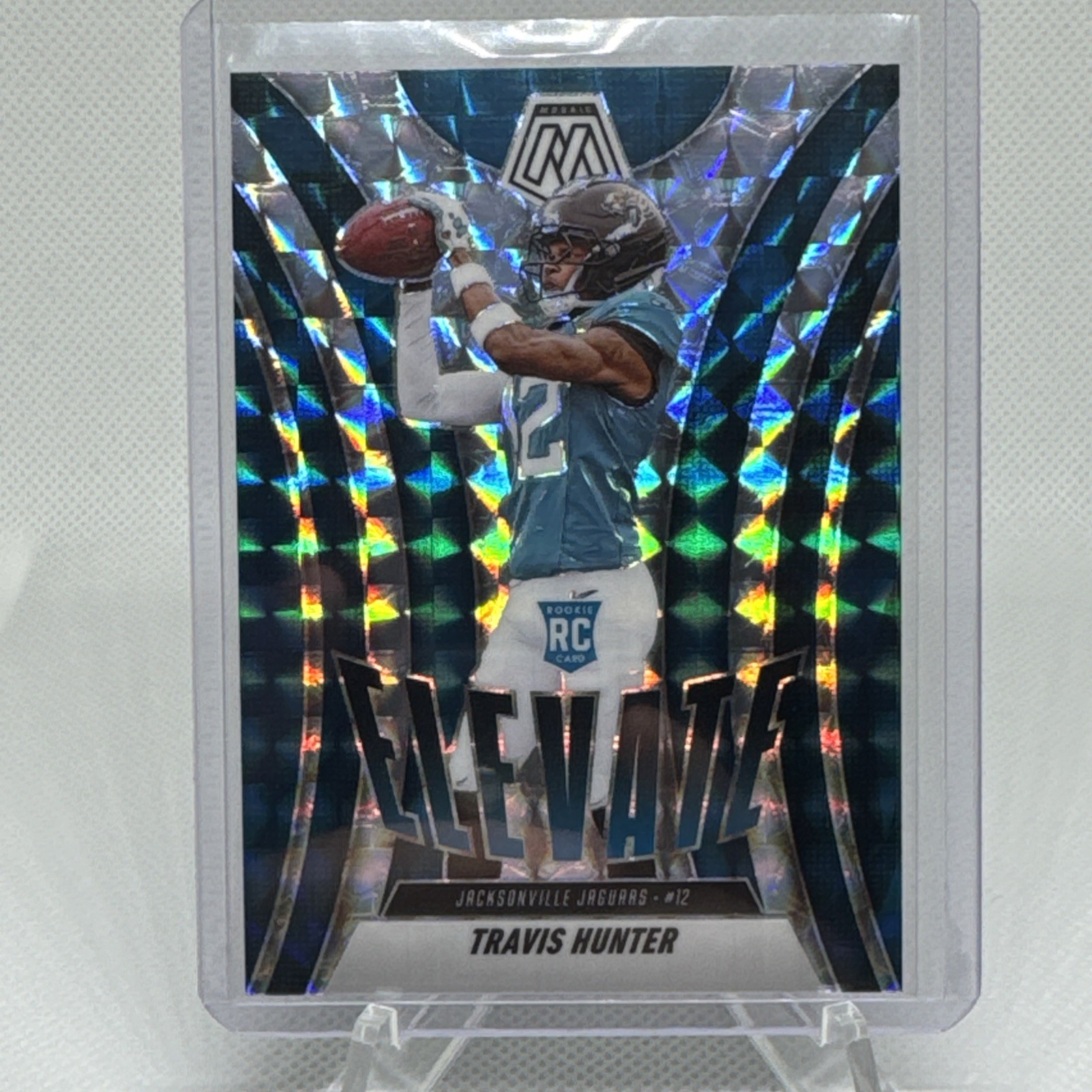 Travis Hunter 2025 Mosaic Rookie Prizm Silver Mosaic Elevate #1 RC Jaguars