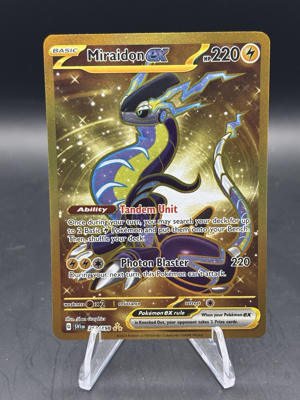 Pokémon TCG Miraidon EX Scarlet & Violet Base Set Hyper Rare Card 253/198