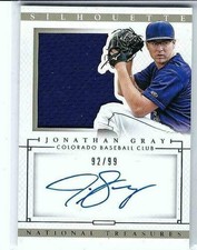 2014 National Treasures Silhouette Auto NNO Jonathan Gray Auto Jersey 92/99