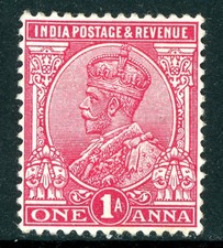 British India 1911 KGV 1 Anna Carmine SG #160 Mint W75