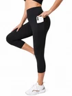 Women Capri Leggings High Waisted 3/4 Cropped Athletic Workout Gym Yoga Running