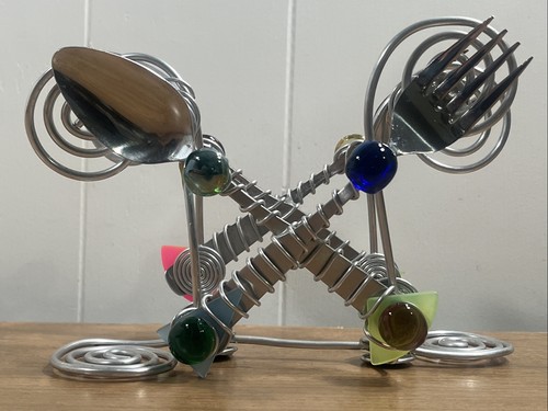 Vintage Dary Rees Original Utensils Jewels Metal Napkin Holder - 第 1/6 張圖片