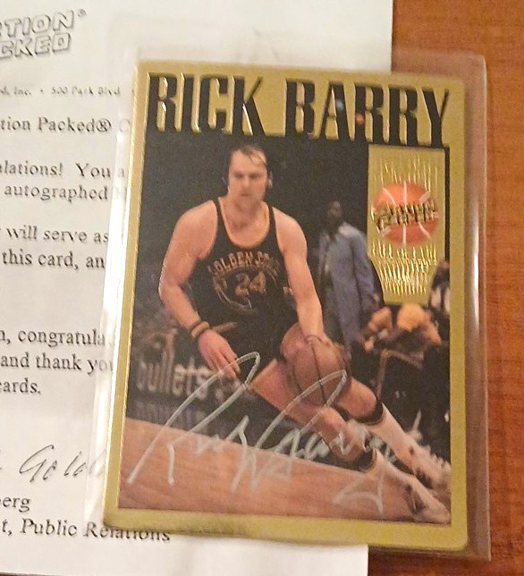 Action Packed 1994-95 HOF Autographs Rick Barry #5 Certified Autograph.