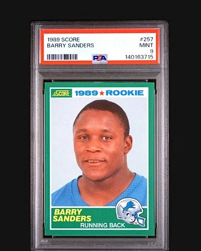 1989 SCORE #257 BARRY SANDERS ROOKIE RC PSA 9
