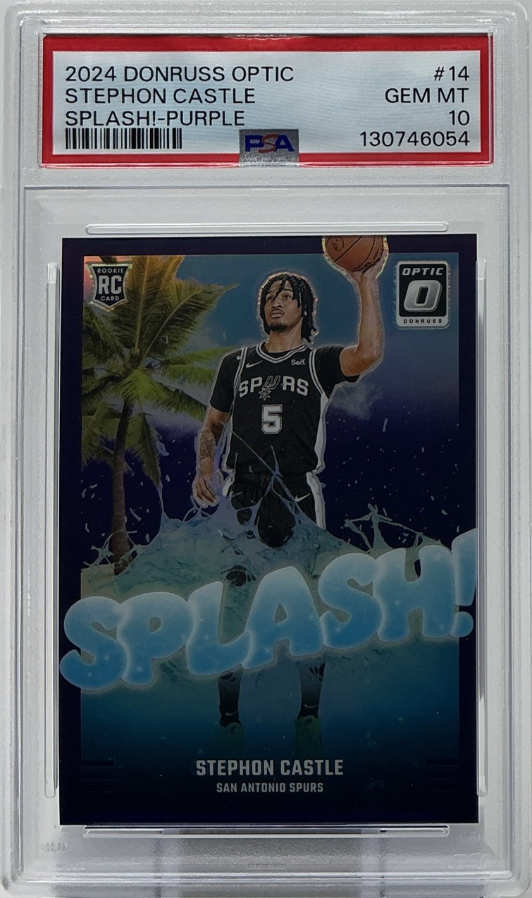 Stephon Castle Rookie PSA 10- 2024 Panini Donruss Optic Splash! ‘Purple Prizm’