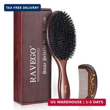 Hair Brush, Boar Bristle Hair Brush for Women Men Kids, Nature Bristles Hairbrus