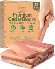12 Cedar Blocks for Clothes Storage - Cedar Chips for Closets and Drawers - C...