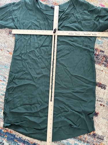 Womens Madewell Cap Sleeve Deep Dark Green Knee Length VNeck Tunic Dress Small - Picture 6 of 6