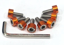 STAINLESS TIMING BELT COVER BOLT KIT FOR TOYOTA SUPRA 2JZ-GTE ORANGE CUP WASHERS