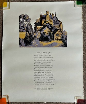 Howard Phipps signierter limitierter Linolschnitt ''Laura at Whittington'' 1981