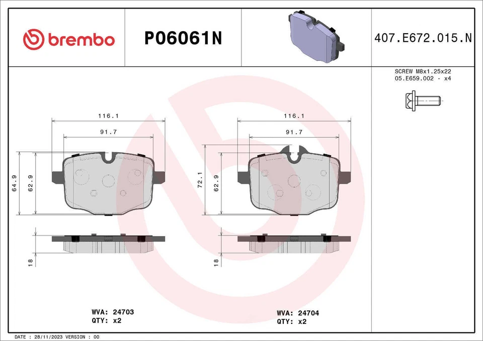 Kit de frenos de disco BREMBO NORTH AMERICA KT00B15 Foto 2 de 2