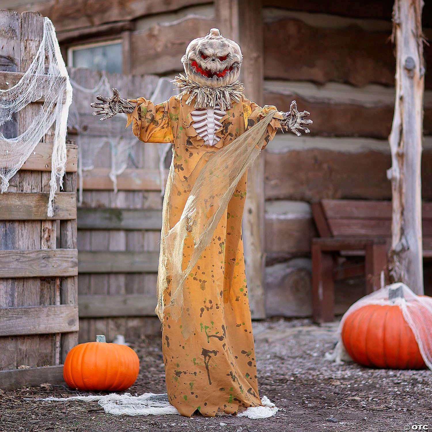 Standing Pumpkin Man Halloween Decoration – Animated with Lights & Sound