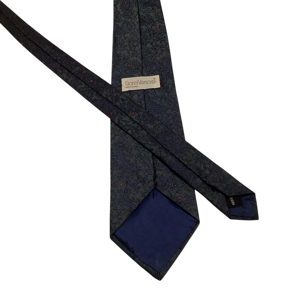 Corbata para hombre Gianni Versace 100 % seda ITALIA lujo PAISLEY verde/azul/rojo usada en excelente estado Foto 3 de 3