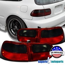 Fits 1992-1995 Honda Civic Hatchback Tail Lights 3dr Brake Lamps Red Smoke 92-95 Fits 1992-1995 Honda Civic Hatchback Tail Lights 3dr Brake Lamps Red Smoke 92-95