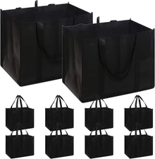 Set of 10 Reusable Grocery Bags Extra Large Foldable Heavy Duty Shopping Tote Pr