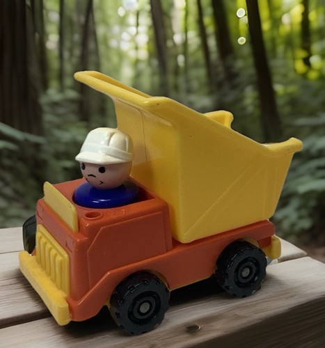 Fisher Price Little People Oldtimer Bau rot und gelb Muldenkipper RAR