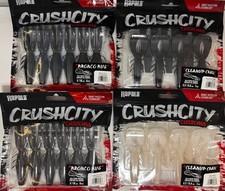 Rapala CrushCity Bronco Bug & Cleanup Craw Bass Fishing Soft Plastic 4 Pack Lot