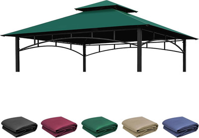 Upgraded Fabric Replacement Canopy Grill BBQ Gazebo Roof Top for Gazebo Model L-