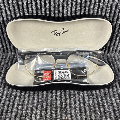 Ray Ban Eyeglasses FRAME ONLY Liteforce RB 7186 8151 Black Gold 51 19 140 #22
