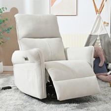 Power Swivel Rocker Recliner Chair, 270  Swivel, Fabric Gray, 330 lbs