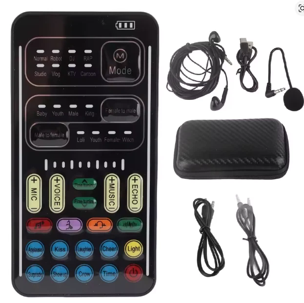 I9 Voice Changer Set Multifunction Portable Recording Mini Sound Card - Image 2 of 4