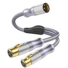 XLR Splitter Cable 3ft/1M,Professional XLR Y Splitter 1 Male to 2 Female 3 Pi...