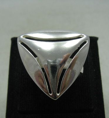  Echt stilvoller Sterling Silber Ring massiv 925 Dreieck Handarbeit Kaiserin