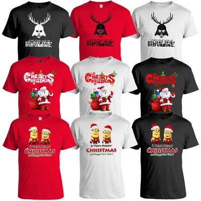 Mens Christmas T Shirt Xmas MINIONS 