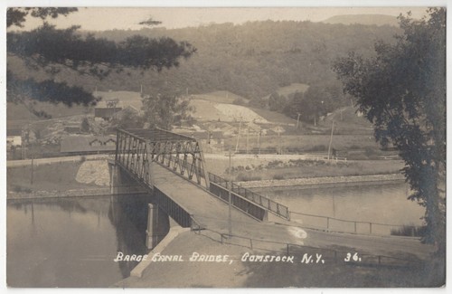 1920 Comstock, New York - ECHTFOTO Barge Canal Bridge - Vintage Postkarte