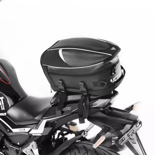 Motorcycle Tail Bag Black Motorbike Waterproof Tail Travel Rider Luggage Rear