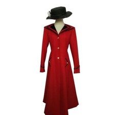 Mary Poppins Red Fancy Dress Cosplay Costume With Hat#