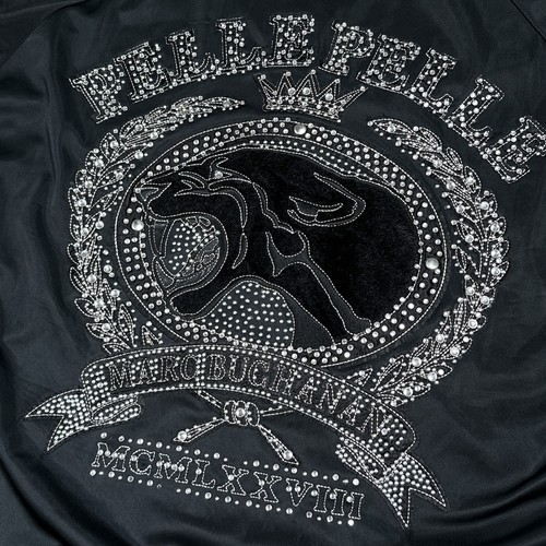 Vintage Y2K Pelle Pelle Studded Black Panther Embroidered Track Jacket Mens 4XL - Picture 7 of 11