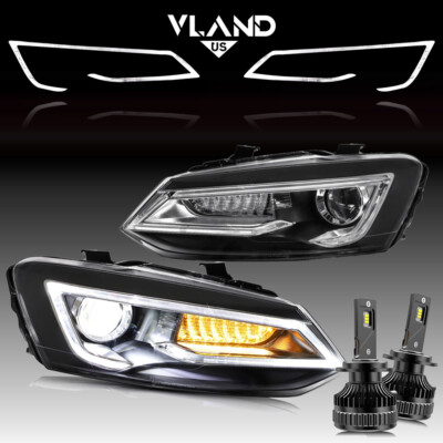 Paar Vland Fronts Scheinwerfer +D2H-Lampen für Volkswagen Polo 2009 2016 Vordere