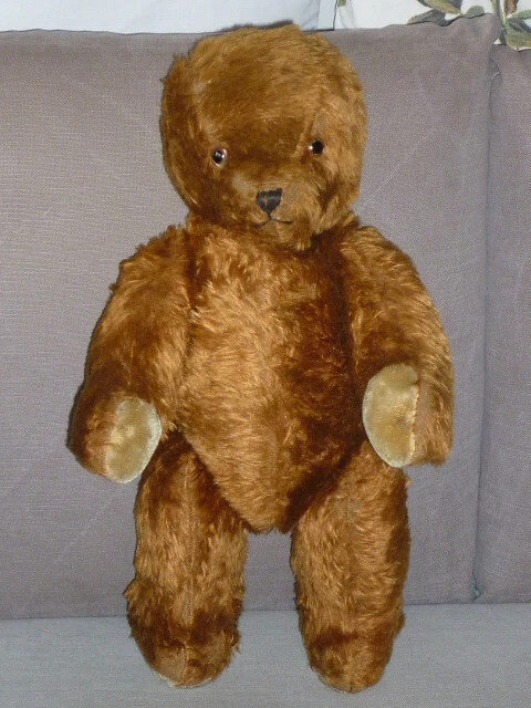 Ancien ours En peluche Articulé Paille Années 30 teddy bear singe pouet