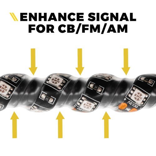 Antena de radio CB de 4 pies con luces de látigo LED de persecución RGB para camión JEEP UTV ATV - Imagen 4 de 7