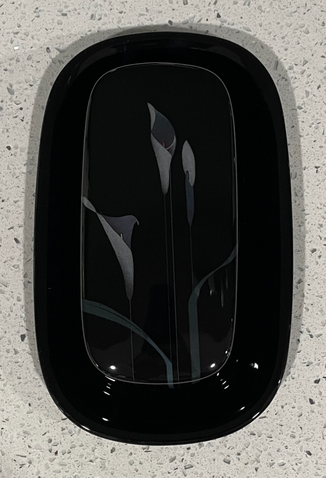 MIKASA Galleria OPUS BLACK Calla Lily 1/4 Lb Covered Butter Dish