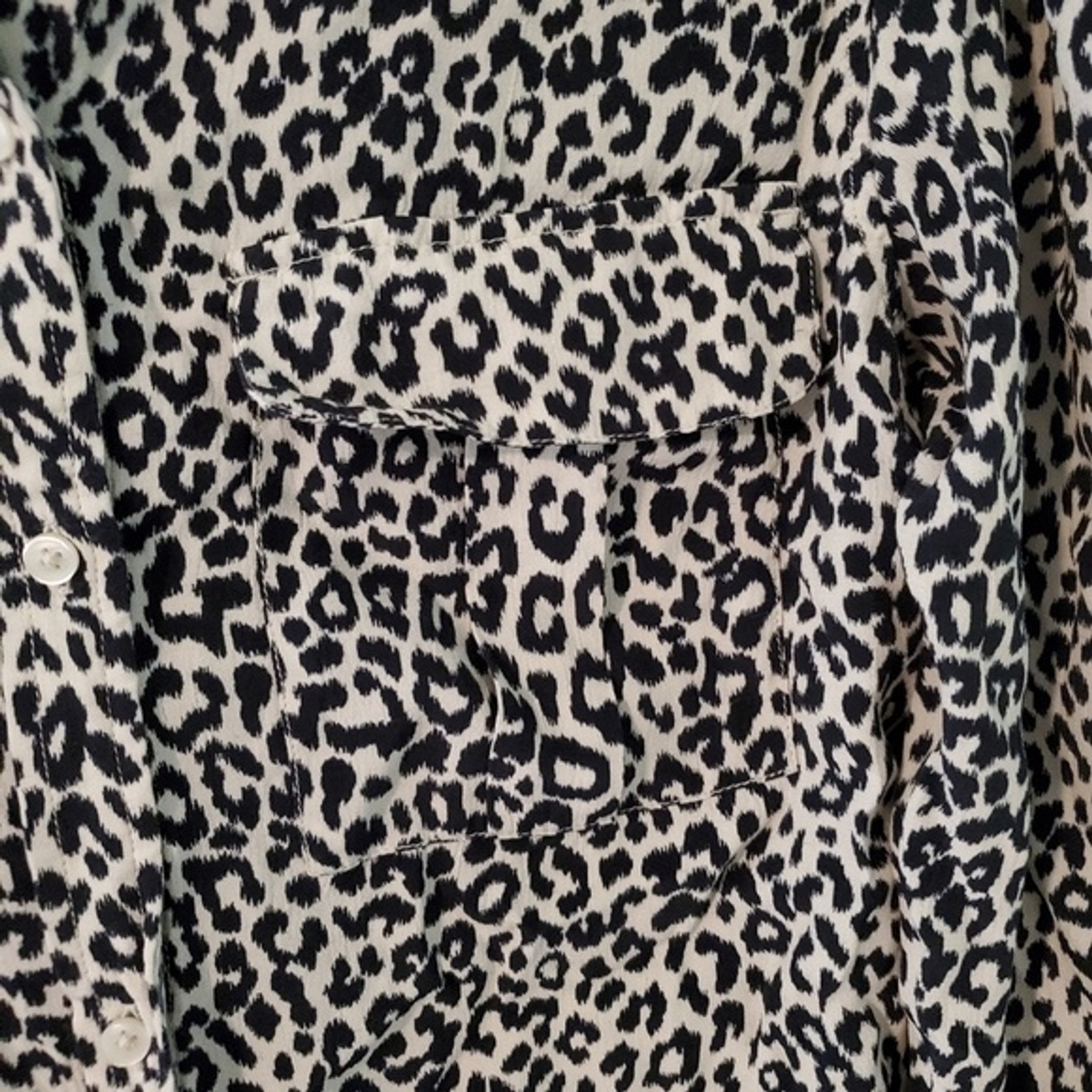 Something Navy Leopard Button Down Blouse - image 4