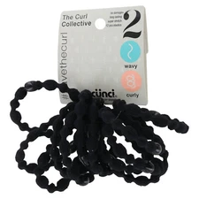 Scunci The Curl Collection Hair Elastics with Beads, Black, 12-Pieces