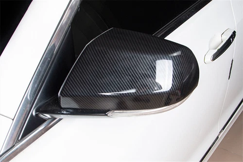 For 2013-2019 Cadillac CT4 ATS Carbon Fiber Look Side Rearview Mirror Cover Caps - Picture 2 of 9
