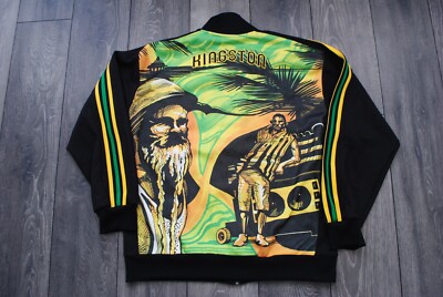 ADIDAS VINTAGE KINGSTON JAMAICA RASTA MENS TRACKSUIT JACKET