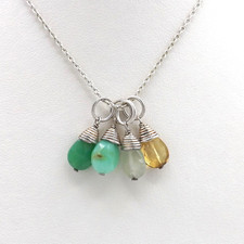 Sterling Silver Briolette Charm Pendant Necklace Adjustable Sundance Style