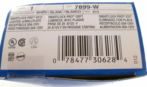 Leviton Smartlock Pro 7899-W Ground Fault Circuit Interrupter 20A 125V EB4G1-3A - Picture 7 of 7