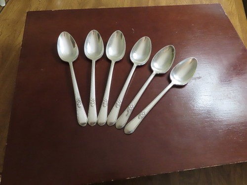 IS ADORATION Set 6 Teelöffel Vintage 1847 Rogers Silber Teller Besteck Lot G - Bild 2 von 6
